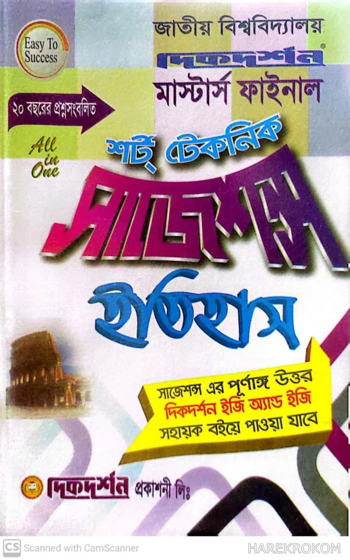 ইতিহাস – মাস্টার্স ফাইনাল – শর্ট টেকনিক সাজেশন্স – দিকদর্শন প্রকাশনী লিঃ