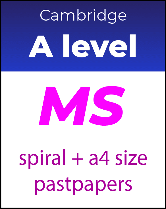 A Level Pastpaper Cambridge MS Mark scheme