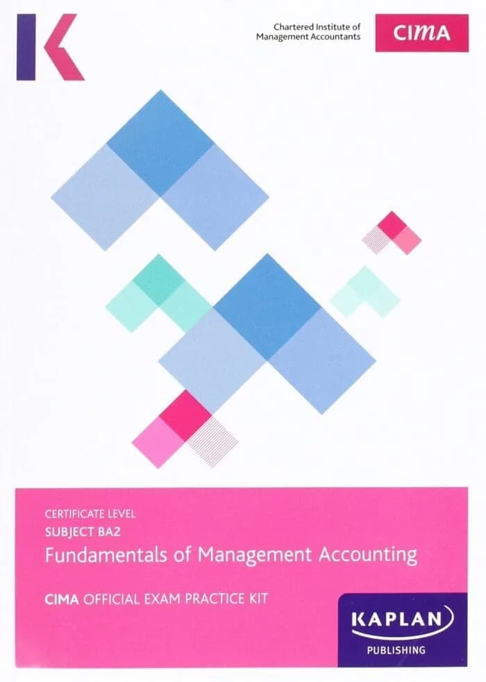 BA2 Exam Kit(Fundamentals of Management Accounting)-Kaplan