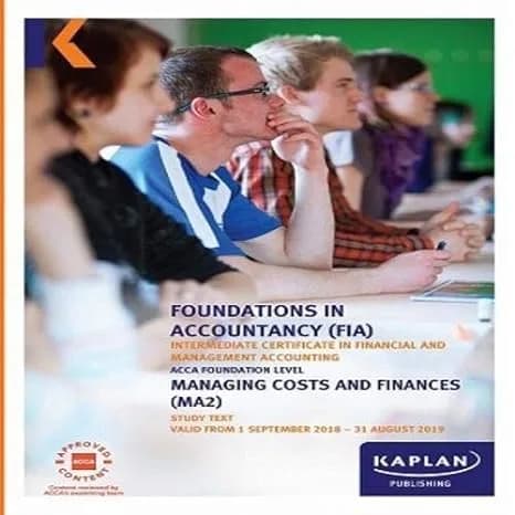 MA2 – MANAGING COSTS AND FINANCE – STUDY TEXT – STUDY TEXT