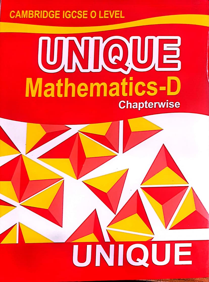 Math D ChapterWise arif(16 years) for Cambridge O level by Unique Coaching